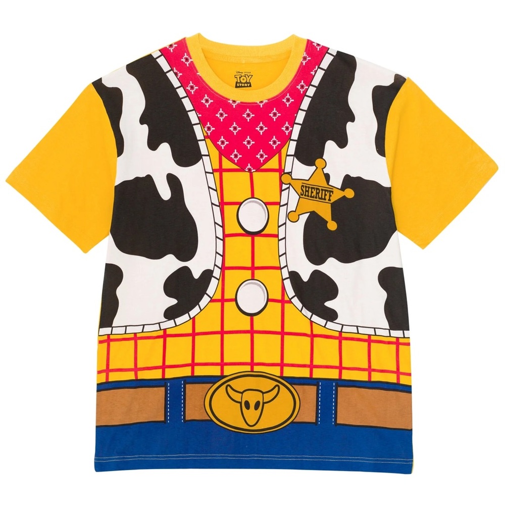 Disney Toy Story Woody-Inspired Yellow and Black Short Sleeve Tee XL